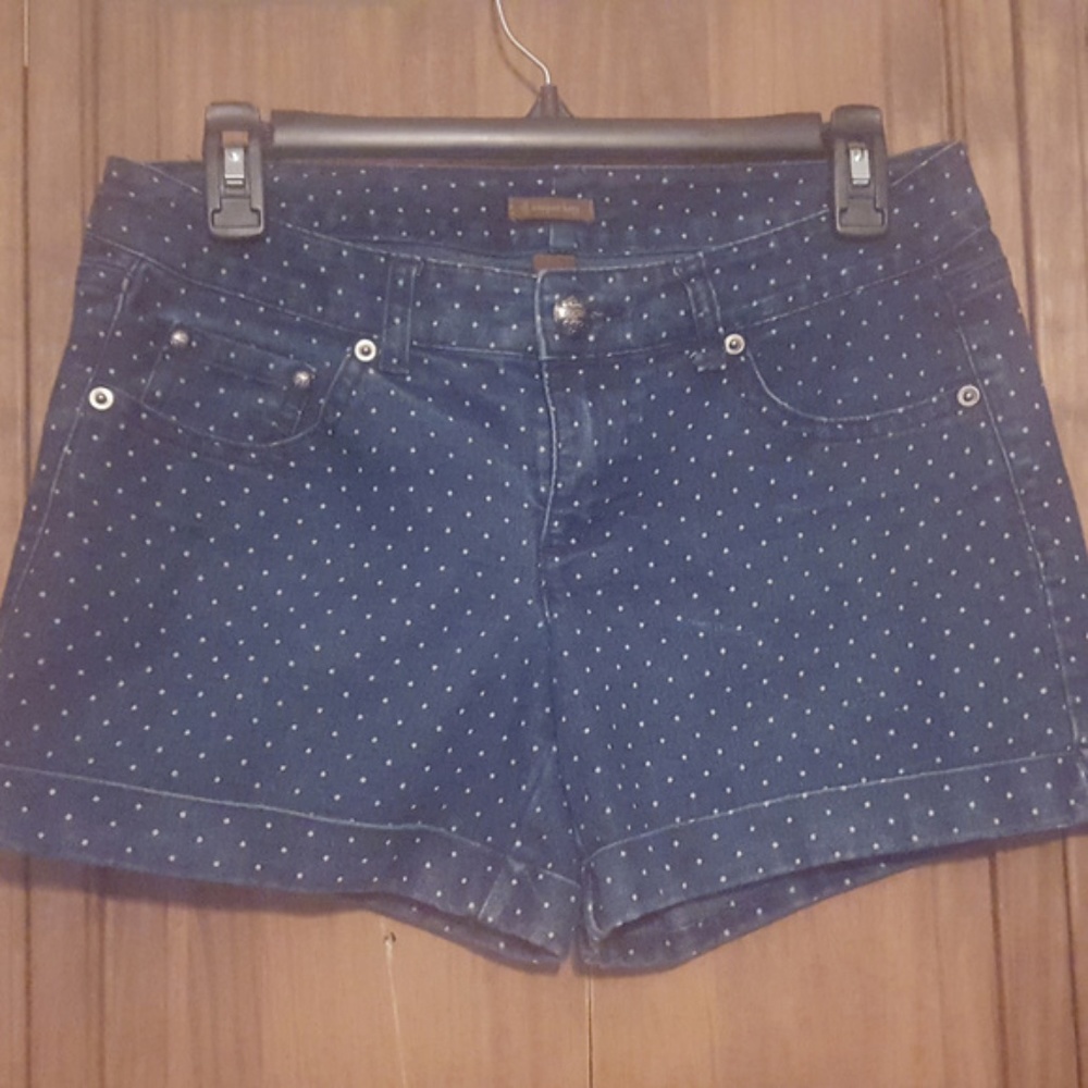 Dark Denim Polka Dot Jean Shorts